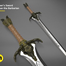 father s sword - conan barbarian game replica warlord slavery ornament steel runes movie printable legendary child blade 3d print model - Mito3D