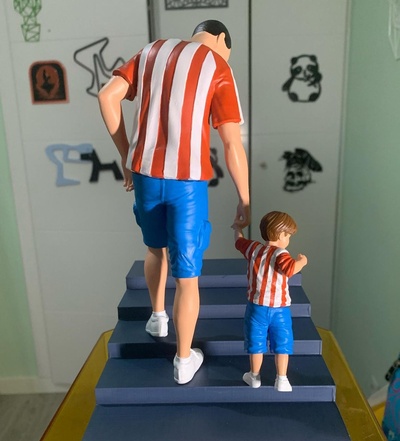 father son soccer stadium equipment game sport 3d print model - Mito3D