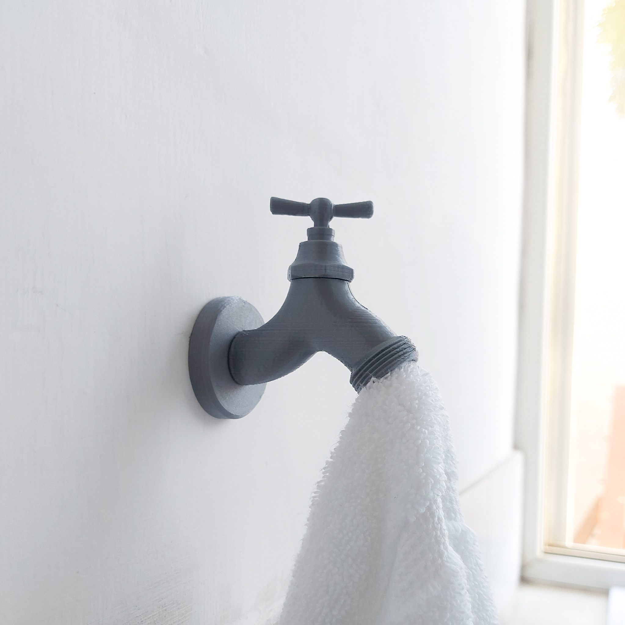 faucet towel hanger faucet towel creative cool gadget kitchen bathroom water clean hanger  3D print model - Mito3D