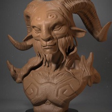 fauno pentole labirinto art animale horn poligono di fantasia movielabyrinth 3d print model - Mito3D