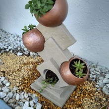 faux stone succulent planter 3d print model - Mito3D