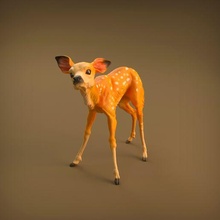 fulvo arte animale bambino cervo carina giocattolo compagno realistico presupposto supportato scultura miniatura figura collezione ragazzo 3d print model - Mito3D