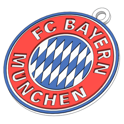 fc bayern munchen 3d logo by ok couleur imprimable cadeau porte clés ornemental 3d print model - Mito3D