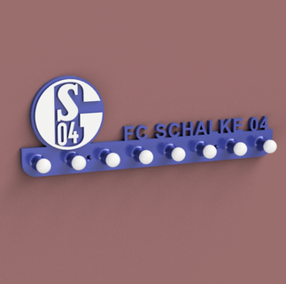 fc Schalke 04 clé planche crochet Bundesliga Ruhr Ruhrpott nrw Allemagne titulaire soutien chaîne porte clés maillet fer 3d print model - Mito3D