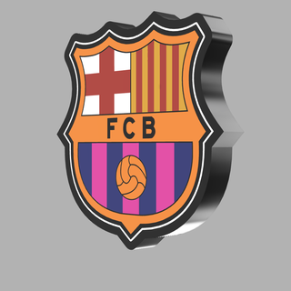 FCB futbol club barcellona logo luce lampada guidato futebol calcio FC Barcelona nameled Luminaria fiume ria Spagna espa 3d print model - Mito3D