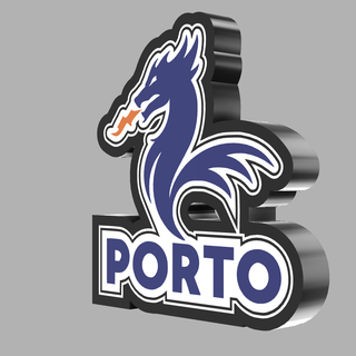 fcp futebol club Porto dragon logo lumière Dragon traîne lampe LED fcporer nommé Nom luminaire rivière ria 3d print model - Mito3D