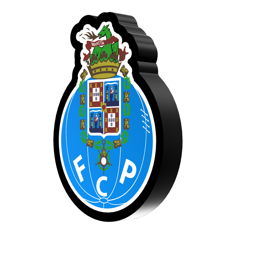 fcp futebol Clube porto logotipo luz luminária conduziu fcporto nomeado Luminaria Rio ria 3D print model - Mito3D