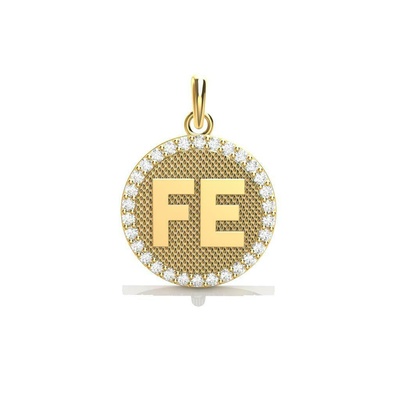 fe pendant pending faith jewel jewelry i bright stones gems gold impresion3d 3d print model - Mito3D