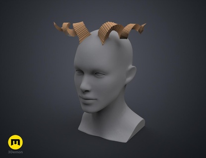 fearne calloway horns - critical role horn accessories headpiece head cosmetics cosplay fantasy devil demon criminal thief gentleman npc goat 3d print model - Mito3D