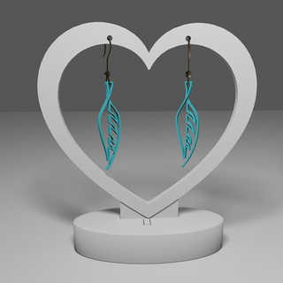 pena earrings 1 linha Projeto brinco simples elegante joalheria presente asa inseto mãe minimalista jóias 3d print model - Mito3D