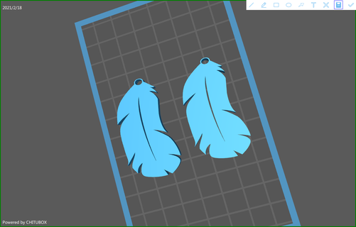 feather earrings 03 gifts 3d print model - Mito3D