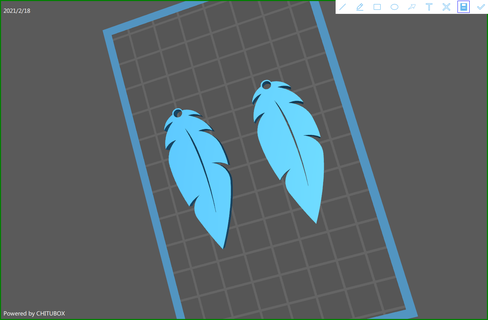 feather earrings 08 gifts 3d print model - Mito3D