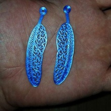 feather earrings fashion art jewelry 3d print model - Mito3D