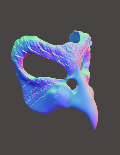 plumado pájaro máscara cosplay apuntalar usable larp 3d print model - Mito3D