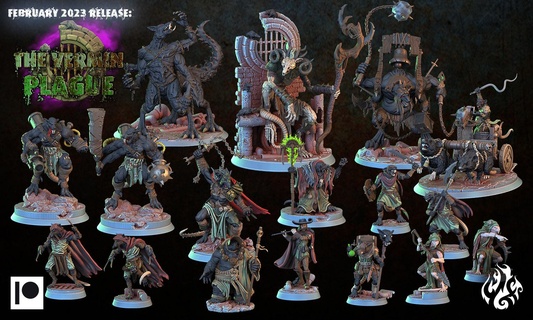 february '23 release vermin plague fantasy rpg wargame patreon dnd tabletopgames crippledgodfoundry vermin cgf sewers wererats  3d print model - Mito3D