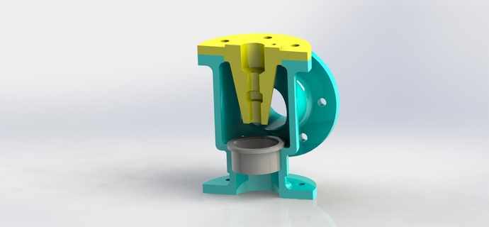 feed check valve render 3d modelling 3d print model - Mito3D