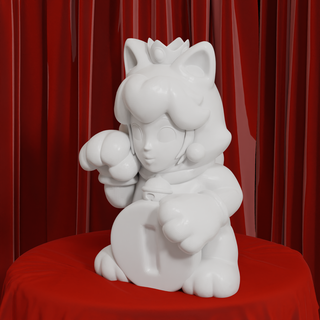 felino pêssego mario gato neko Maneki 3d print model - Mito3D