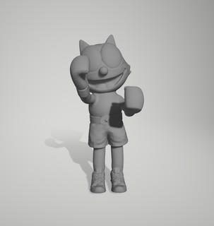 felix Boxer gato alcubo impresión 3d boxeo personaje caricatura 3d print model - Mito3D
