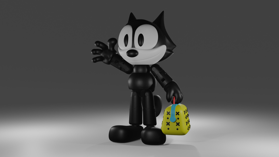 Félix chat figure 3d print model - Mito3D