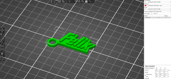 felix flexible keychain flex key chain nametag art jewelry accessory 3d print model - Mito3D