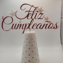 Feliz cumplea os gâteau topper Espagnol heureux anniversaire 3d print model - Mito3D