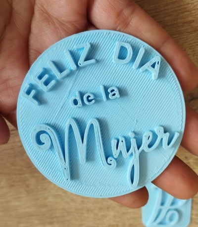 feliz dia mujer accueil maison galleta cortador 3d print model - Mito3D