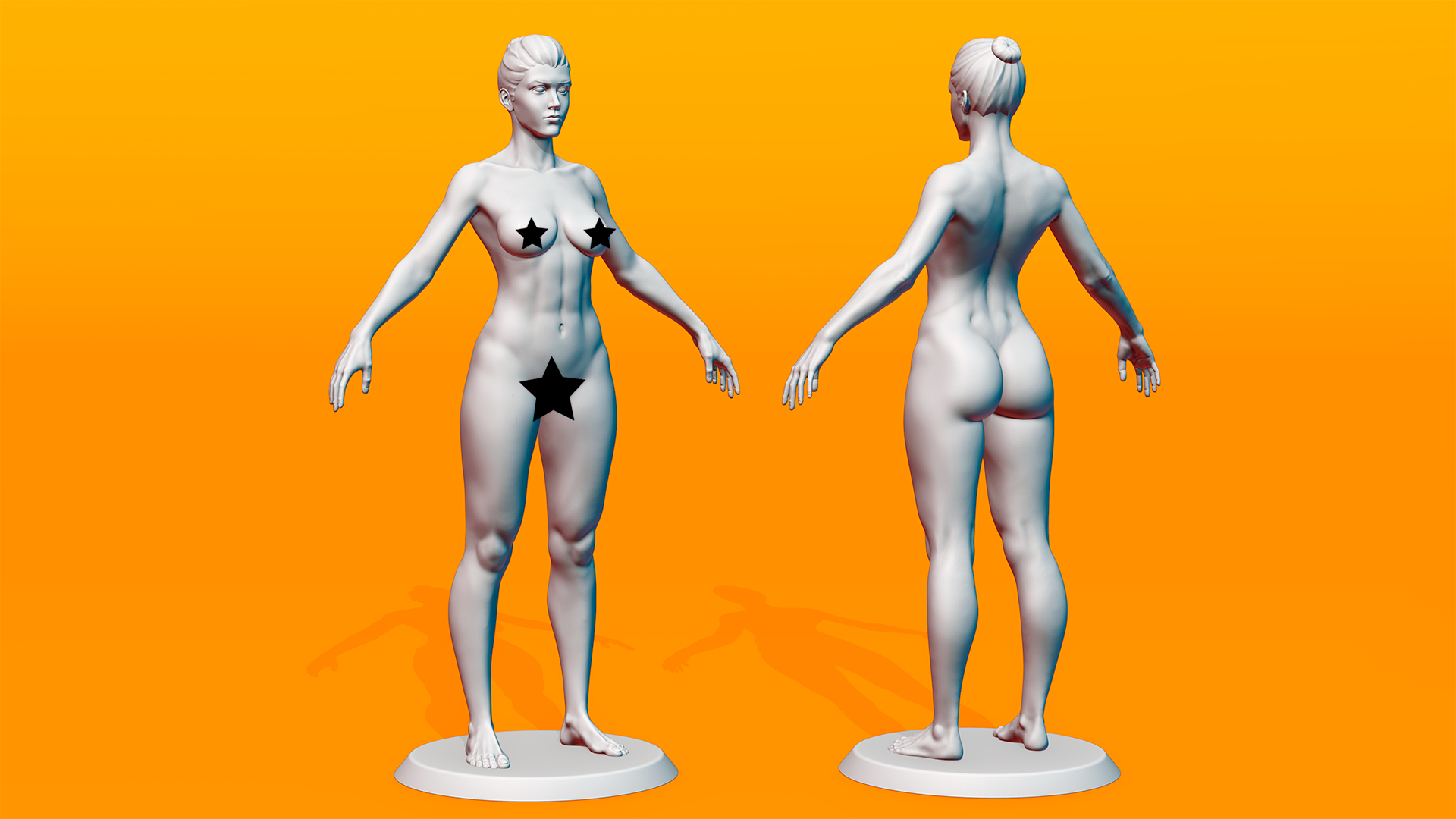 femelle anatomie figurine corps fille femme belle miniature Humain Masculin musclé 3D print model - Mito3D