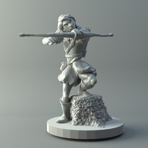female archer d&d miniature game 3D print model - Mito3D