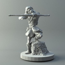 female archer d&d Miniatur Spiel 3d print model - Mito3D