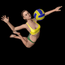 female beach volleyball 3 girl play sport game sand lifeball ball girls playboy playgirl 3d print model - Mito3D