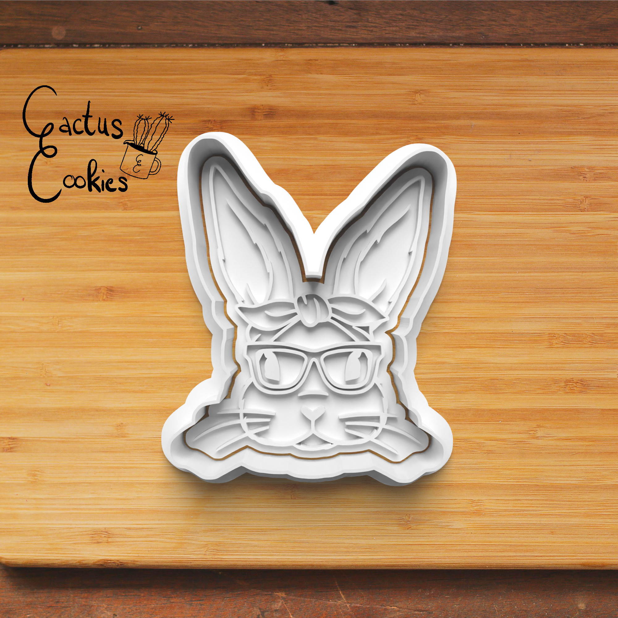 female bunny cookie cutter 0319 present gift love baking fondant clay anniversary birthday easter rabbit egg 3D print model - Mito3D
