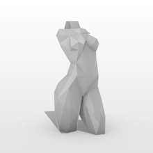 weibliche Büste Kunst Dekoration Figuren abstract abstractart Körper Abbildung facettiert lowpoly Skulptur 3dprinting die weiblich 3d print model - Mito3D