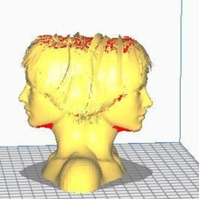 buste de femme 2 faces divers le l'amour 3d print model - Mito3D