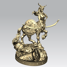 femmina cantante guerriero 3d modello Stampa cnc router intaglio arte arciere freccia fantasia immaginario creatura figurina greco cavallo uomo leggendario arco 3d print model - Mito3D