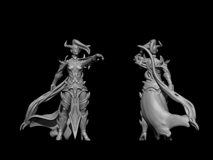 female chaos wizard dnd heroes miniatures aos 3d print model - Mito3D