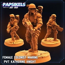 female colonist marine katherine knight1 game soldier rifle colonial 3d print model - Mito3D