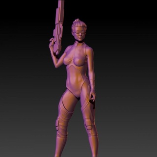 female cyberpunk warrior - rpg warhammer dnd 40k 3d print model - Mito3D