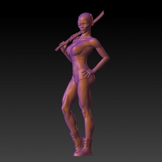 female cyberpunk warrior - rpg warhammer 40k dnd 3d print model - Mito3D