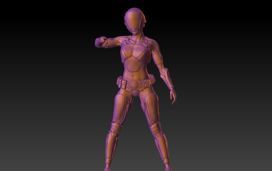 female cyberpunk warrior - rpg warhammer dnd 40k 3D print model - Mito3D