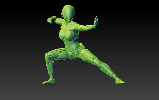 female cyberpunk warrior - rpg female pinup nsfw warhammer dnd  3d print model - Mito3D