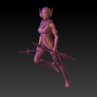 female cyberpunk warrior - rpg warhammer 40k dnd 3d print model - Mito3D