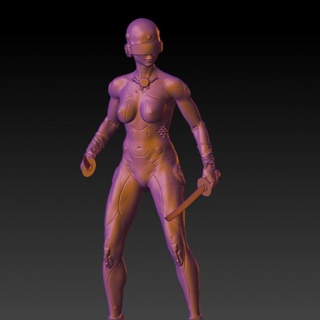 female cyberpunk warrior - rpg warhammer 40k dnd 3d print model - Mito3D