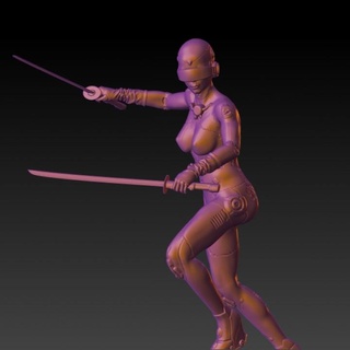 female cyberpunk warrior - rpg warhammer 40k dnd 3d print model - Mito3D