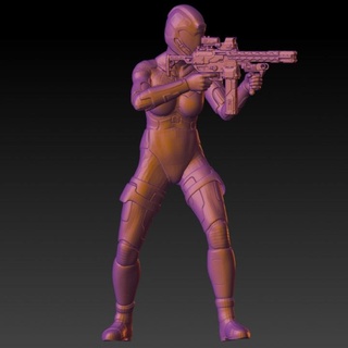femmina cyberpunk guerriero rpg warhammer dnd 40k 3d print model - Mito3D