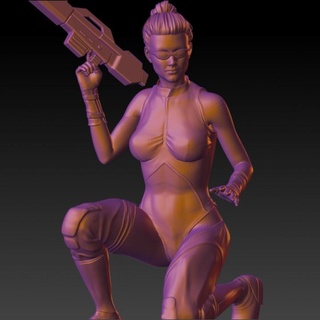 female cyberpunk warrior - rpg warhammer dnd 40k 3d print model - Mito3D