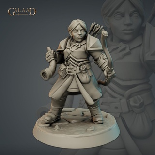 female dwarf archer Game armor arrow dragon fantasy fighter roleplay rpg sword warrior bow wargame dungeon dnd leather warband 3d print model - Mito3D
