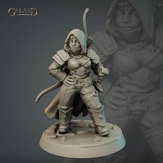 female dwarf archer Game armor dragon fantasy fighter roleplay rpg sword warrior bow wargame dungeon dnd leather warband 3d print model - Mito3D