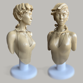 femmina elfo fallimento arco 70mm miniatura In piedi titolare supporto fantasia 3d print model - Mito3D