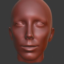 female face art human head toy 3d print model - Mito3D