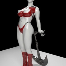 female fantasy figure diabla woman form art comic book 3d print model - Mito3D